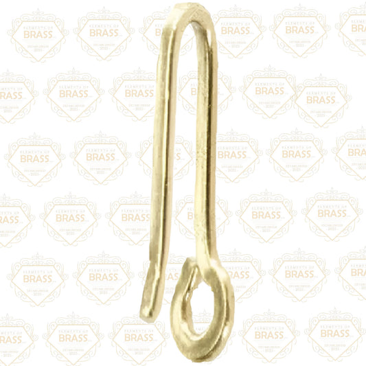 Box Of 100 Brass Sew On Hooks - H414, Strong Solid Brass Wire Hook (37mm)