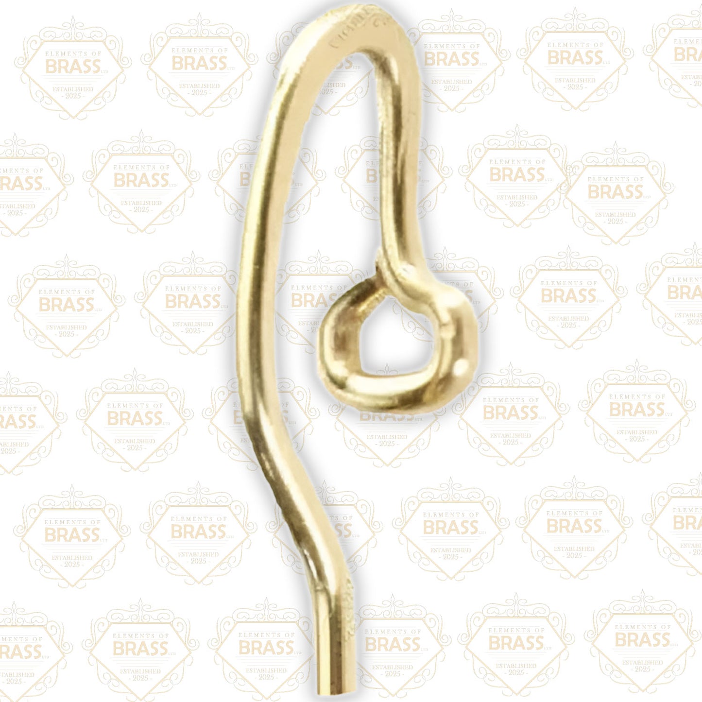 Box Of 100 Brass Sew On Hooks -H420, Strong Solid Brass Wire Hook (40mm)