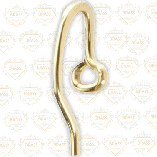 Box Of 100 Brass Sew On Hooks -H420, Strong Solid Brass Wire Hook (40mm)
