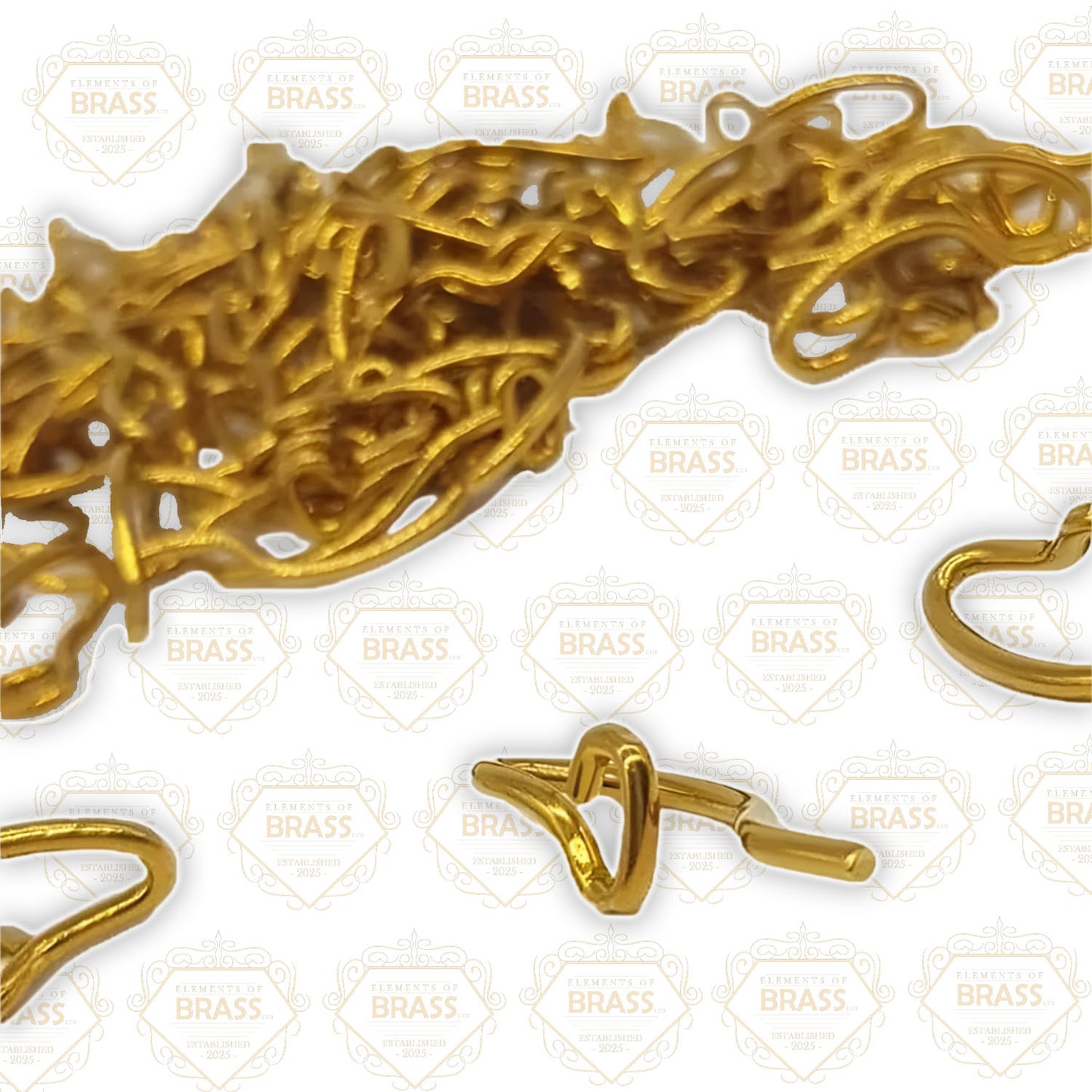 Box Of 100 Brass Sew On Hooks -H412, Strong Solid Brass Hook (40mm)