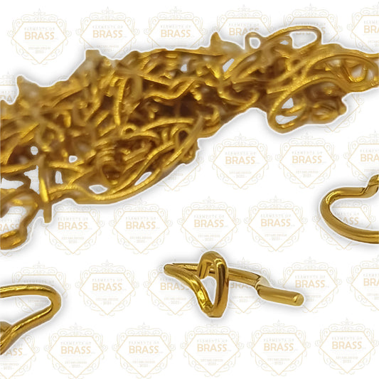 Box Of 100 Brass Sew On Hooks -H412, Strong Solid Brass Hook (40mm)