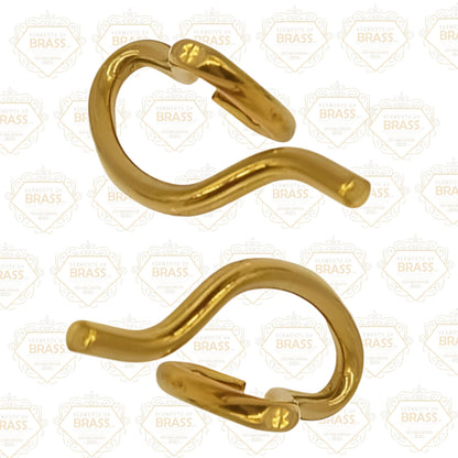 Box Of 100 Brass Sew On Hooks -H412, Strong Solid Brass Hook (40mm)