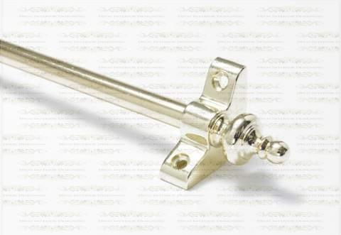 1 x Polished Brass 3/8" x 28.5" Long Stair Rod With Urn Finial & Bracket