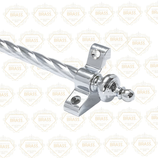 13 x Polished Chrome Rope Twist  3/8" x 28" Stair Rods With Urn Finials