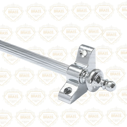 13 x Polished Chrome Reeded 3/8" x 28" Stair Rods With Urn Finials