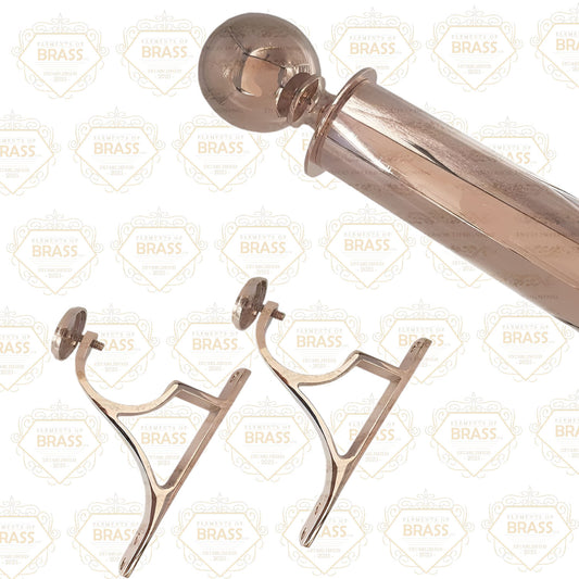 Designing Rose Gold Finish With 24 Carat Gold Plated Brass Pole Set 19mm