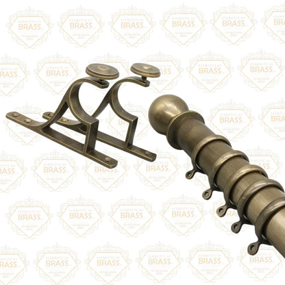 Stainless Steel Pole Set Solid And Strong Brass Plated Pole Set Curtain Pole (50mm)