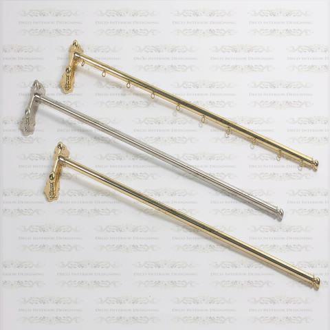 Brass Drapery Arm, Plain And With Eyes Drapery Arm