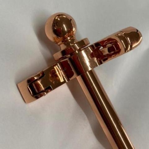 Solid Brass Stair Rods 29" Finial To Finial Bright Copper Plated Pack Of 13