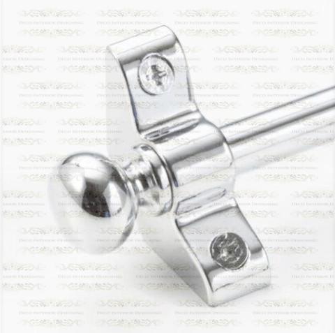 1 x Polished Chrome 3/8" x 28" Stair Rod With Knob Finials