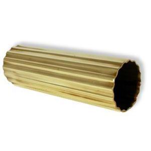 Corrugated Reeded Polished Brass Tube 51mm Luxurious Curtain Pole Style Decoration