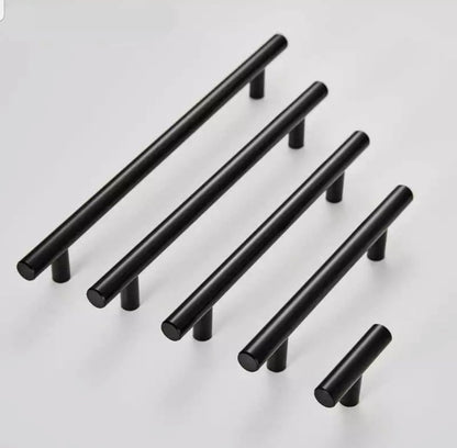 Kitchen Door Handles Gloss Black, Solid Brass Metal Door Handles