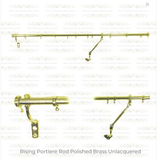 Solid Brass Rising Portiere Rod Polished Brass Unlacquered, Unique Style Brass Portiere Rod
